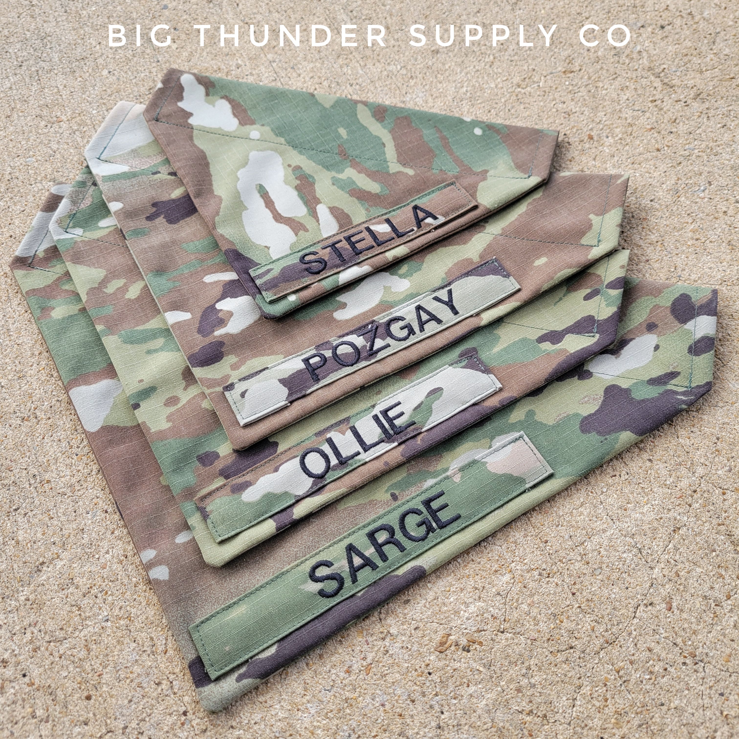 U.S. Army Air Force Multicam Custom Military Dog Cat Slip On Collar Bandana