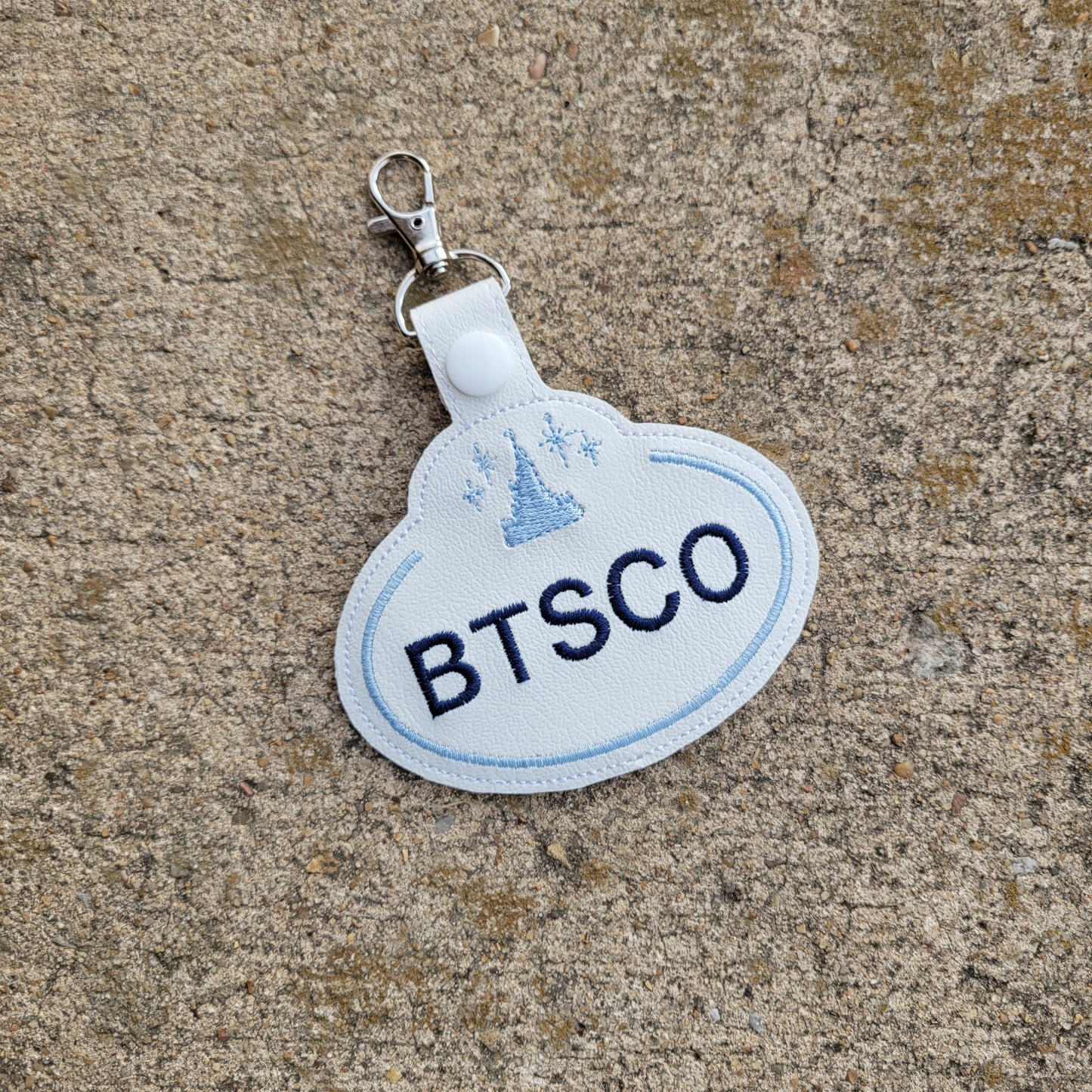 Theme Park Castle Name Tag Badge - Key Fob Patch Tab Key Chain