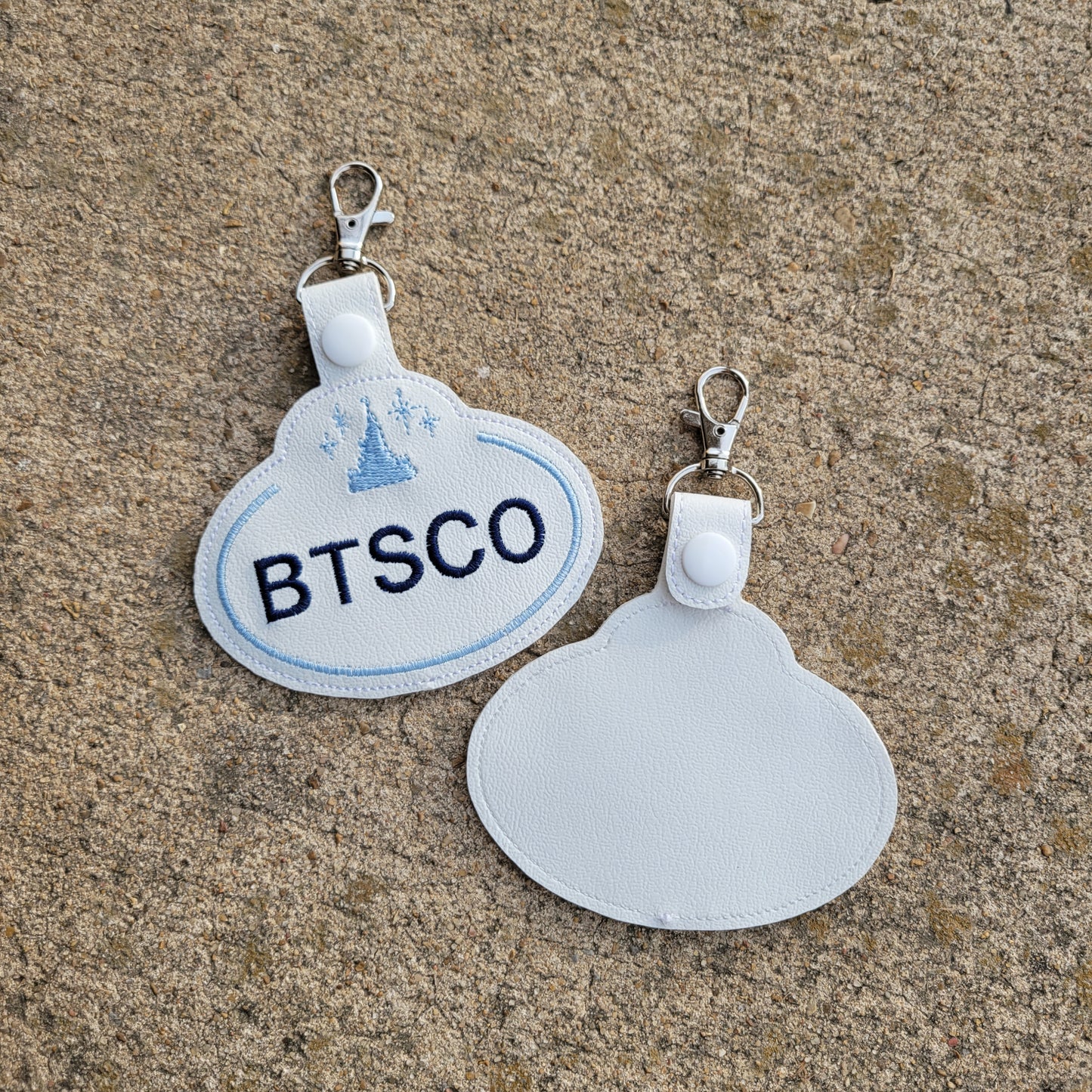 Theme Park Castle Name Tag Badge - Key Fob Patch Tab Key Chain