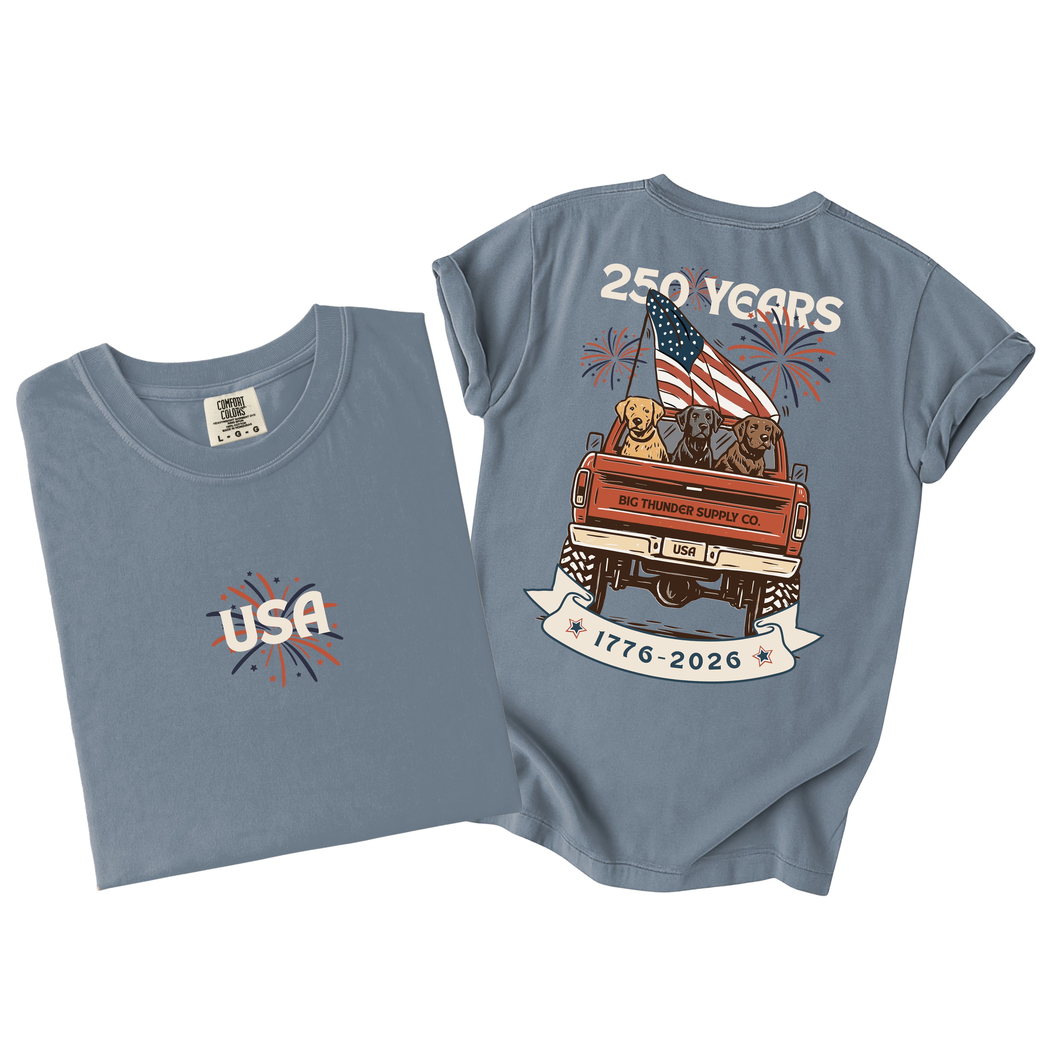 250 Years USA Fourth Of July - Comfort Colors Unisex Heavyweight T-shirt