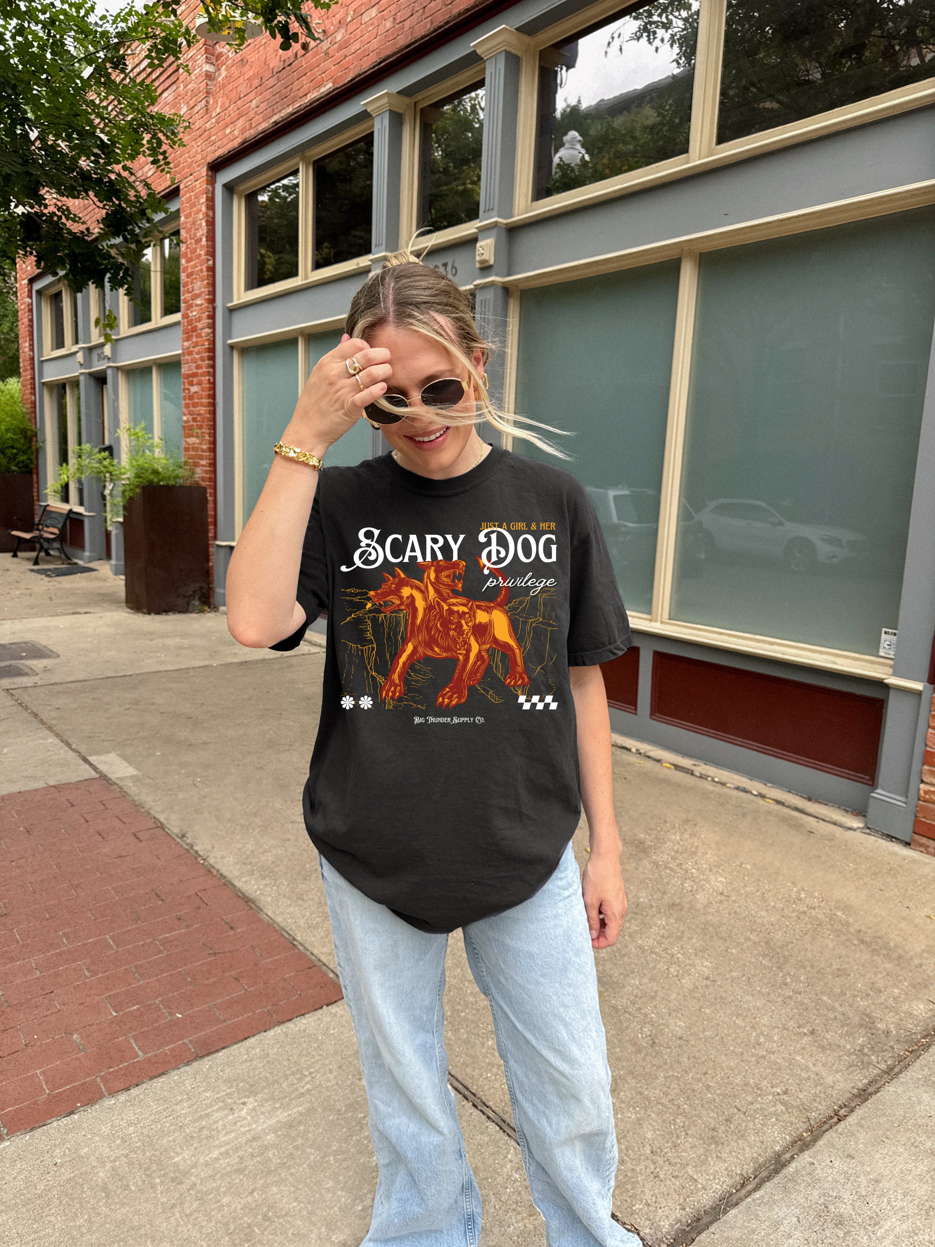 Scary Dog Privilege - Comfort Colors Unisex Heavyweight T-shirt