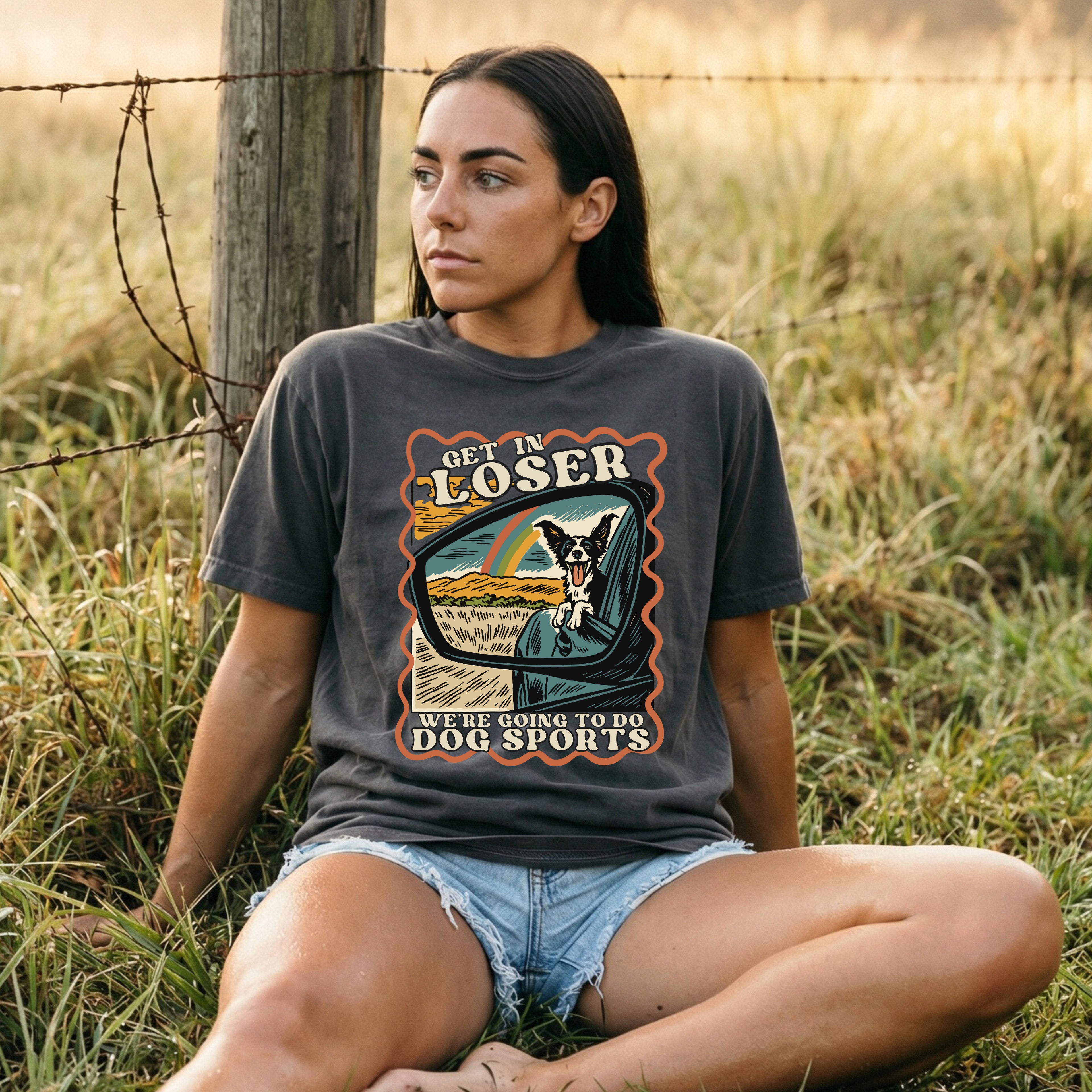 Get In Loser We're Going To Do Dog Sports Border Collie - Comfort Colors Unisex T-Shirt