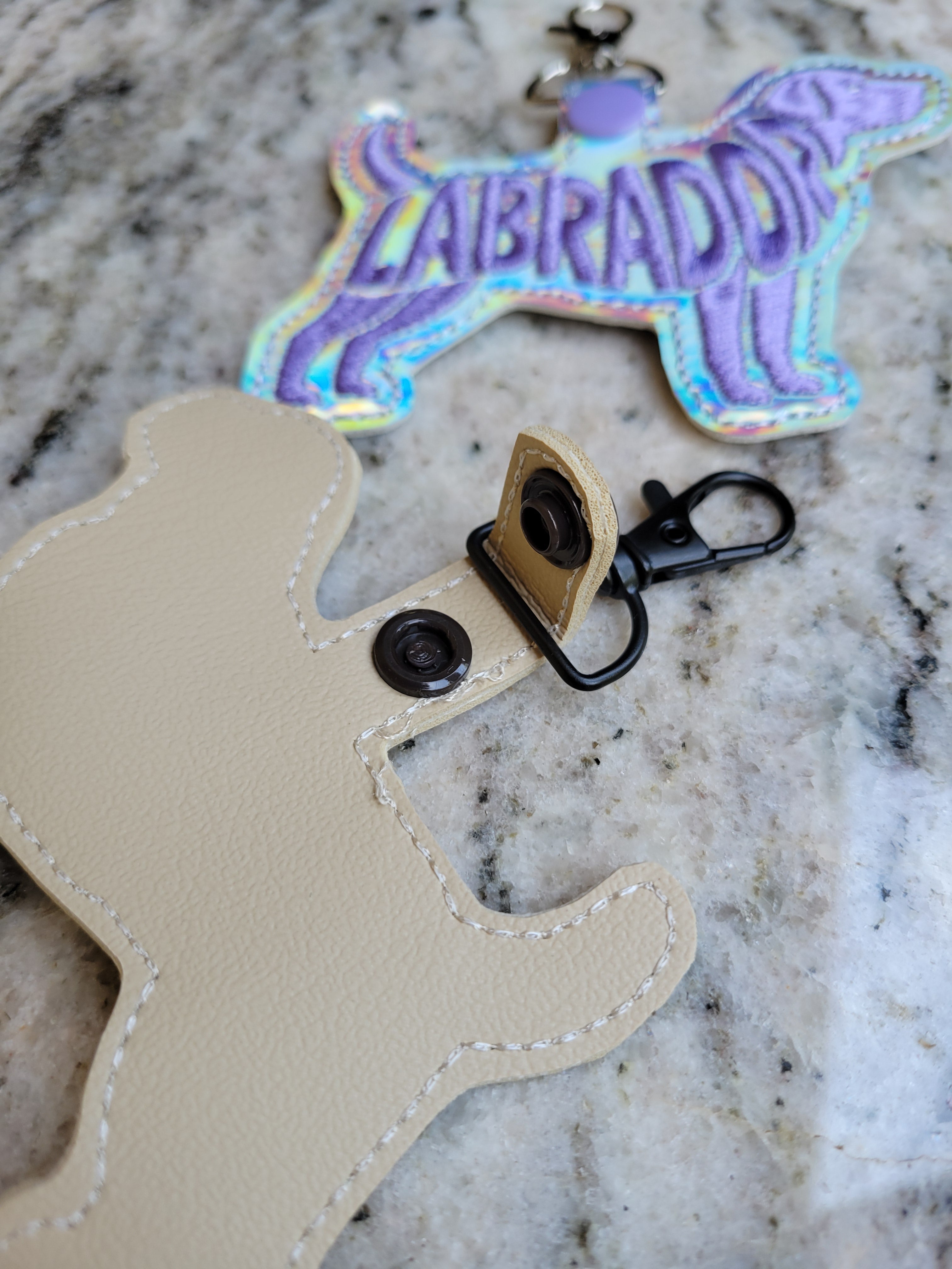 Labrador Vinyl Embroidered Key Fob Keychain