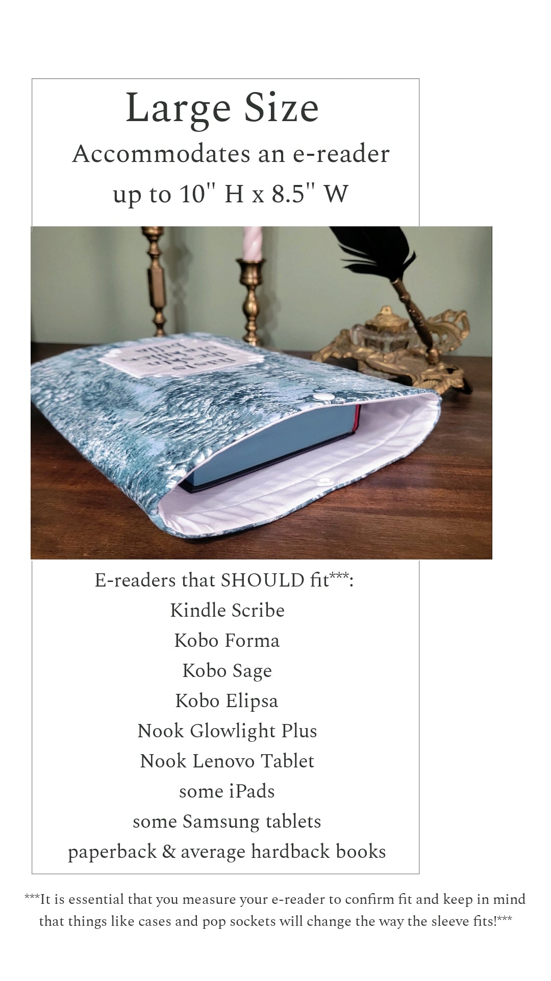 Skin of a Killer Kindle Kobo Lightly Padded Kindle E-Reader Sleeve with Snap