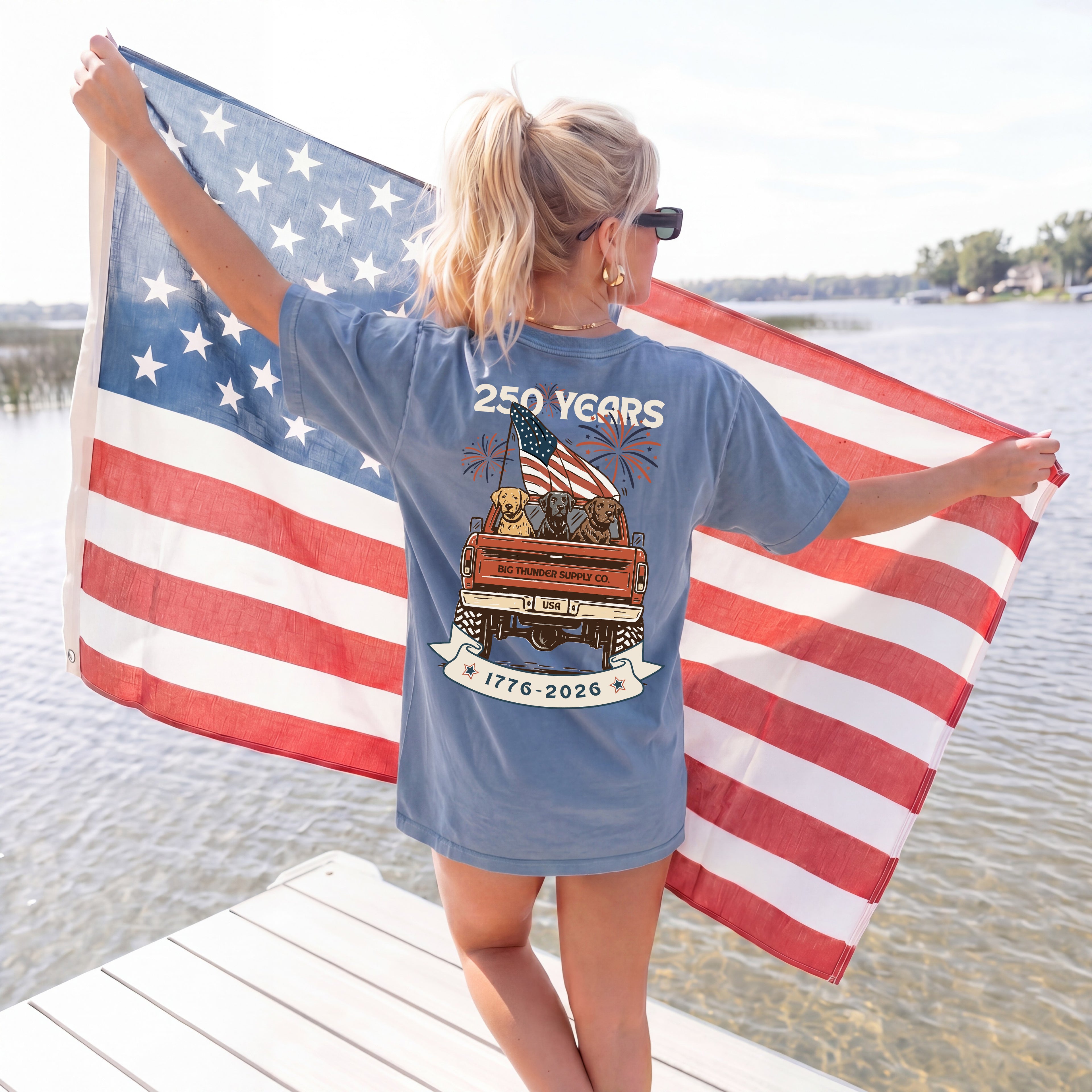 Patriotic USA Labs in Truck - Comfort Colors Unisex T-shirt